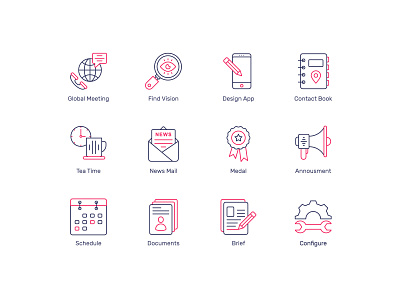 Free business and finance vector line icon collection freevector