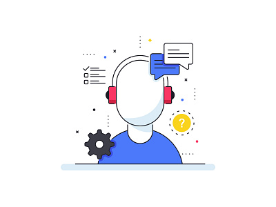 Free technical support concept flat vector illustration branding concept flat customer support detail graphic icon illustration mobile onboarding technical support ui vector web ui