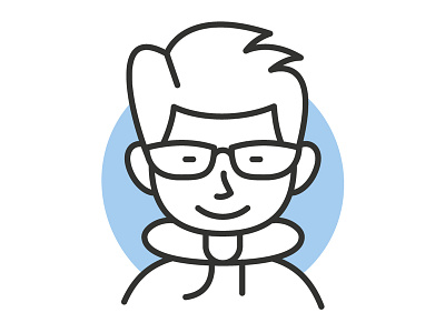 Avatar Profile Picture avatar boy geek glasses illustration line drawing man person profile student young man