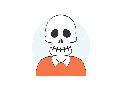 Skull Avatar character death design filled line avatar line drawing line icon orange red red and black skull