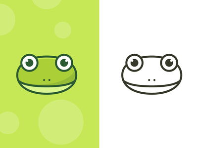 Frog cartoon frog green icon logo style