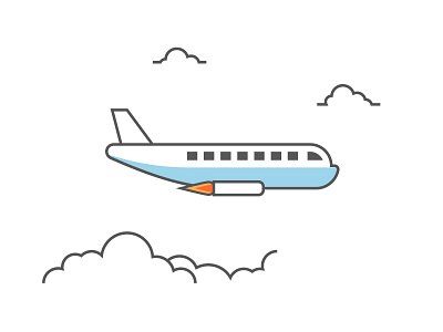 Traveling airplane app cloud design fly illustration icon jet plane sky transportation traveling