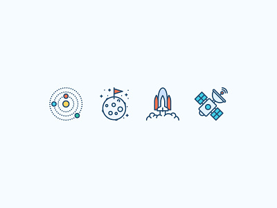 Space icon https://www.iconfinder.com/CreativeCorp galaxy icon outline illustration moon planet rocket satellite shuttle solar system space space ship vector