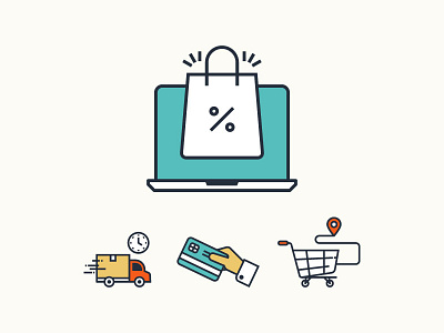 Shopping Icon $$ Premium icon sets are available atm clock delivery filledline iconset hand icon line location mall online shopping bag shopping cart time van vector