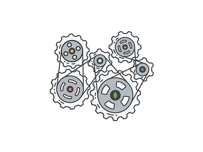 Webinar Illustration belts cogs data database gears illustration microservices mongodb