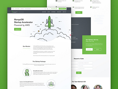 MongoDB Startup Accelerator database desktop illustration landing page mongodb startup ui ux web design