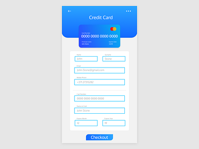 DailyUI Challenge - Credit Card Checkout 002 challenge credit card checkout dailyui design mobile ui ui