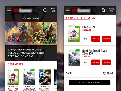 E-commerce Game Store App app design e commerce flat games material minimal ui ux