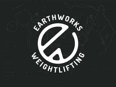 Earthworks Weightlifting branding icon illustration logo typography