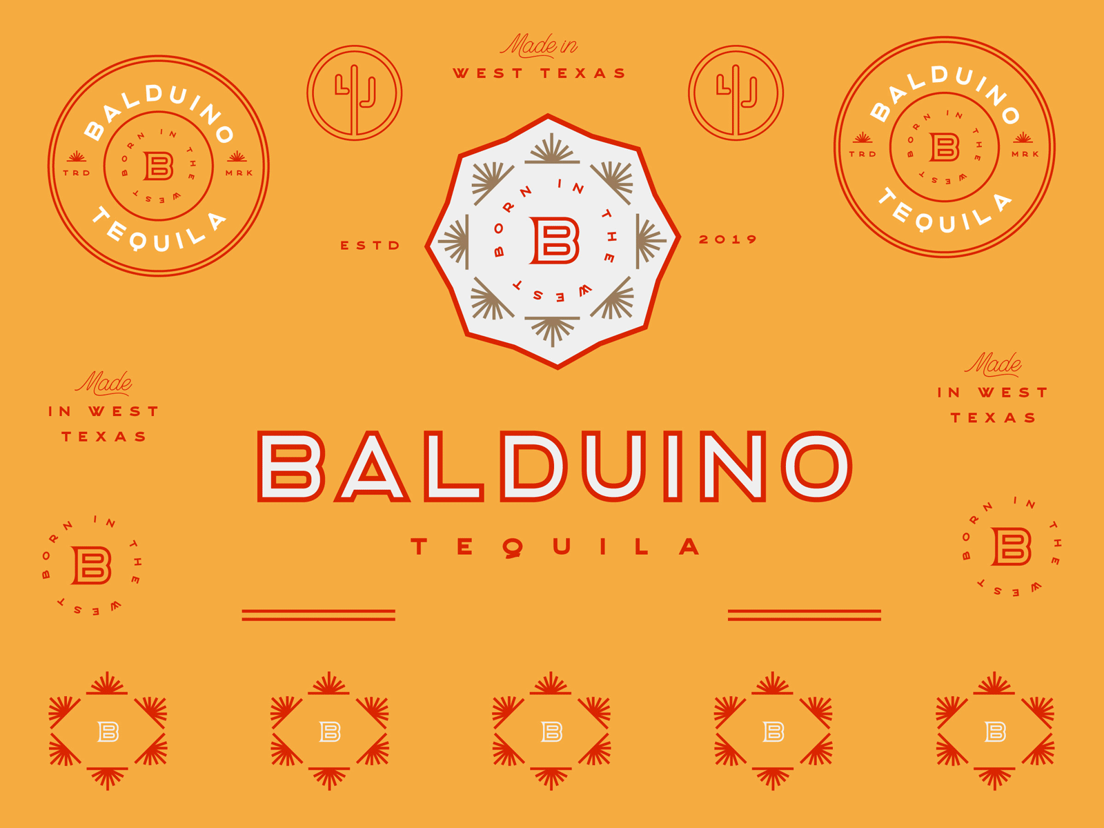 Balduino Logo Seals agave brand identity branding desert design geometric graphic design icon identity liquor logo logo design mark seal sotol tequila texas type typography logo west