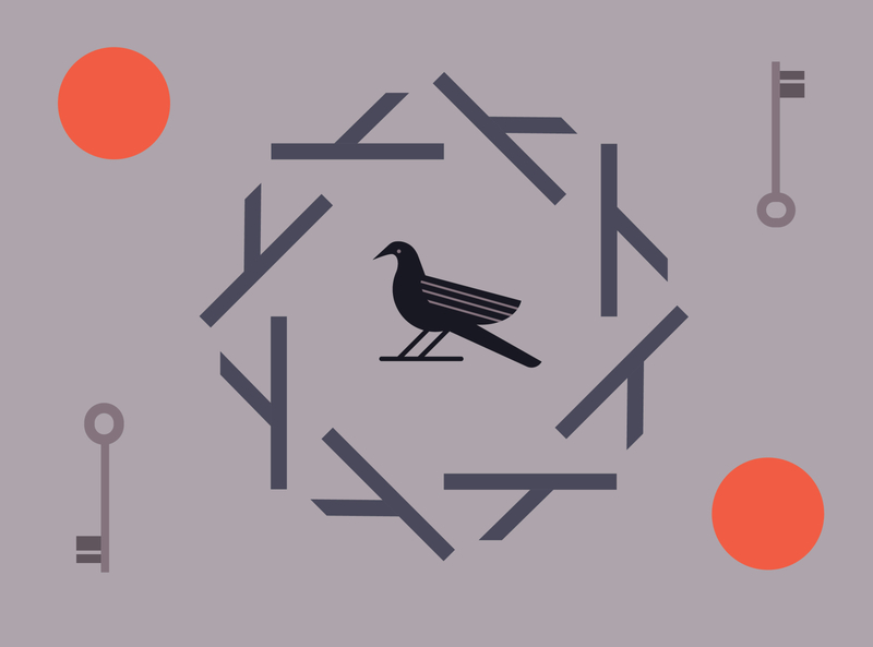 Crow Illustration crow design dove editorial editorial illustration geometric gif graphic design icon illustration illustrator logo mark moon raven seal sun symbol symmetry type