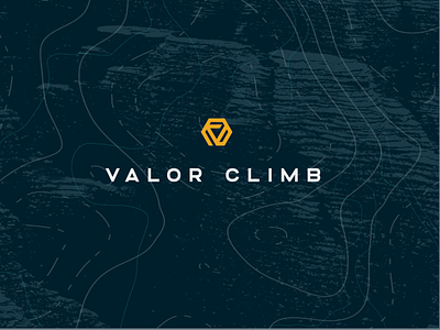 Valor Logo brand brand identity branding climb climbing design geometric graphic design grit icon identity logo logo design mark mountain seal set type typography logo yellow