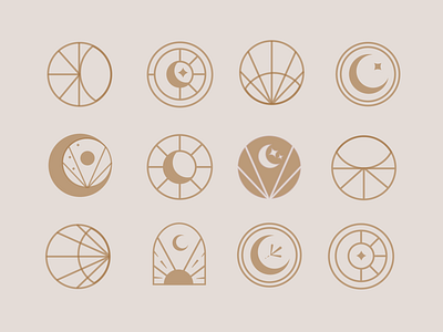 Moon Logos astral brand brand identity branding cbd design geometric graphic design hemp icon identity logo logo design mark moon seal set type typography logo