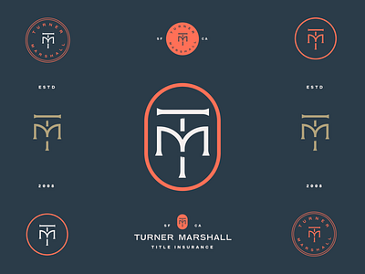 TM Logo brand brand identity branding design freelance designer geometric graphic design icon identity insurance logo logo design mark monogram red seal set type typography logo