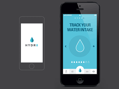 Hydr8 UX blue graphic design interface uix user interface ux water