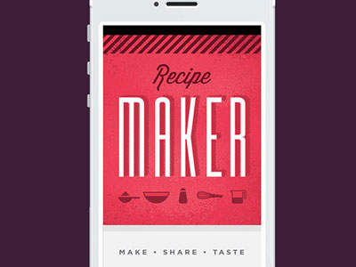 Recipe Maker App app baking design graphic icon recipe type typography uix user ux vivid