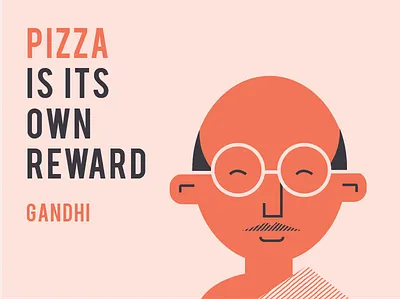 Giuseppe's Pizza Gandhi Illustration art art director character flat gandhi historical illustration illustrator minimal type vector