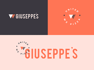 Giuseppe's Pizza Logo badge cook logo pizza restaurant seal triangle triangles typography