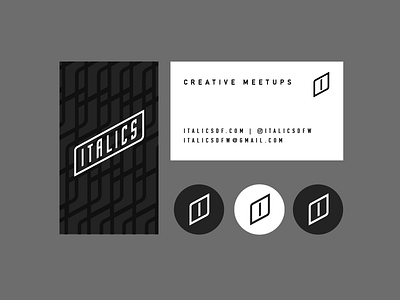 Italics Business Cards branding business button card icon italics logo mark pattern type typography