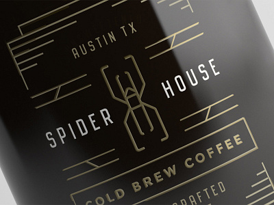 Spider House austin brew coffee cold icon line logo packaging spider type typography vector