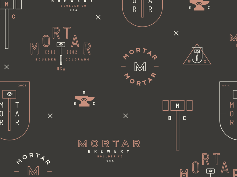 Mortar Pattern branding design flat geometric graphic design icon illustrator line logo mark seal type