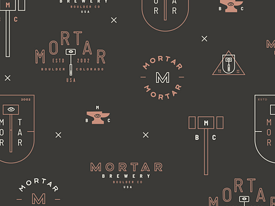 Mortar Pattern branding design flat geometric graphic design icon illustrator line logo mark seal type