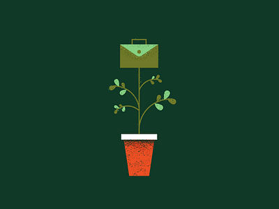 Career Growth art brief business editorial geometric graphic design grow house illustration illustrator leaf leaves plant pot suticase