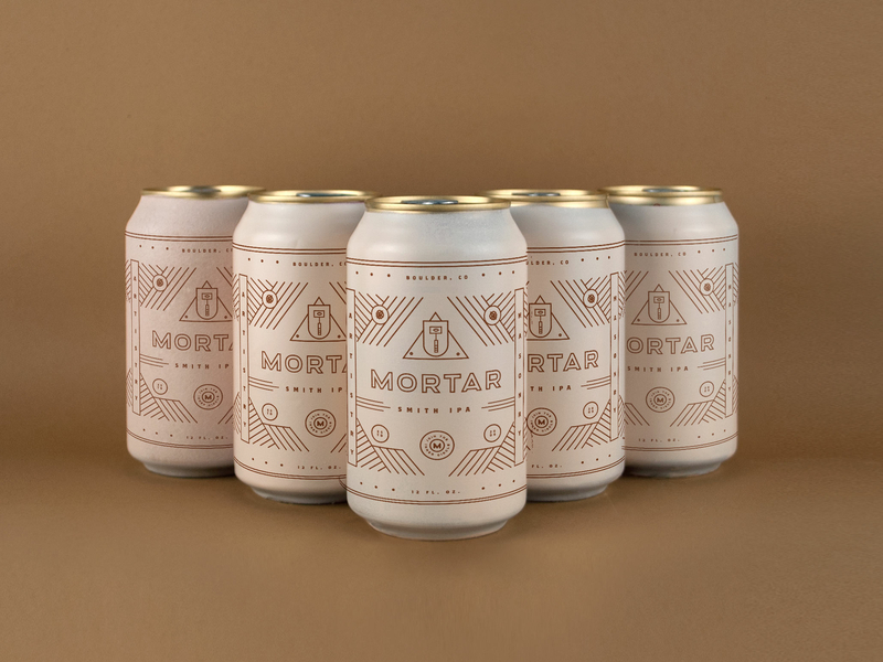 Mortar Cans art beer branding brewery can design geometric graphic design hammer icon illustration line logo package package mockup packages seal typography vector