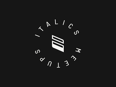 Italics Logo brand branding creative design flat geometric graphic design icon icons line logo logo a day mark meet up minimal sans seal typography vector