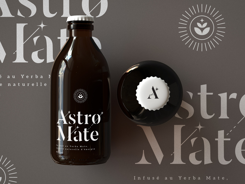 Bottle Design astral black branding design geometry graphic design icon logo mark package seal space star sun symbol tea typography white