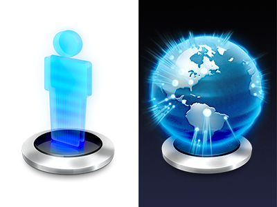 Icons blue glow holographic photoshop