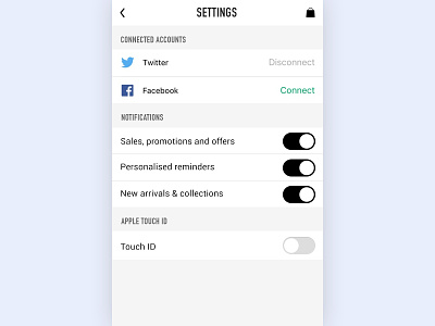 Daily UI #7 - Settings daily ui mobile app ui design