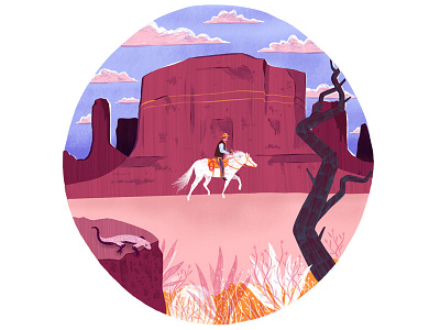 Cowboy cowboy desert design drawing illustration nature