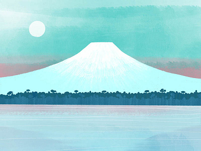 Mt. Fuji botanical colour colour palette design drawing illustration japan japanese art mt fuji nature texture travel art travel print watercolour