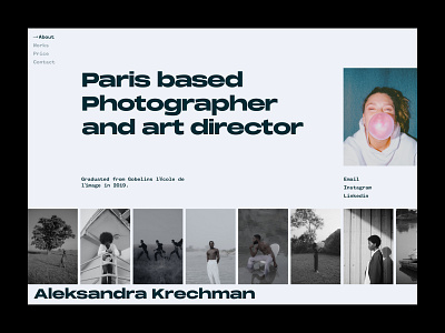 Website Photographer UI Concept