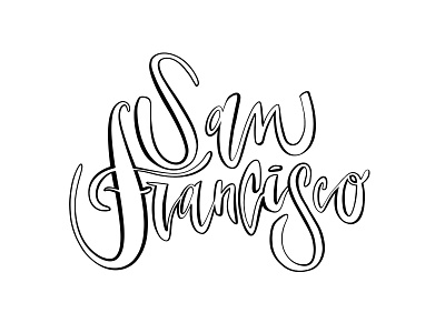 San Francisco Lettering black white black and white california design drawing hand drawn illustration ipad ipad drawing lettering lettering art lettering artist procreate san francisco type typography