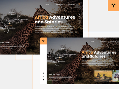 Africa Adventures and Safaries Website design home page landing page ui website builder website design