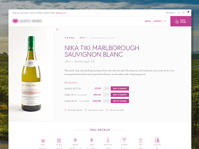 Product Page – Wine Merchant e commerce ecommerce product ui wine