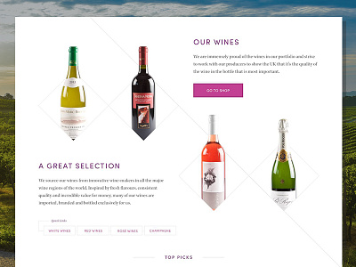 Wine Merchant – Home Page e commerce ecommerce homepage product ui wine