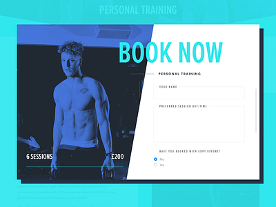 George Branford Personal Trainer — Booking Form booking bright fitness flat form gym leisure modal personal trainer responsive ui website