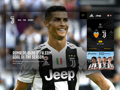 Juventus Concept concept cristiano football juventus responsive soccer sport ui ux website