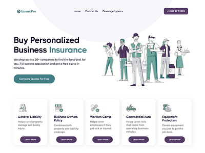 InsurePro Website branding design figma graphic design hero landing page ui webflow website