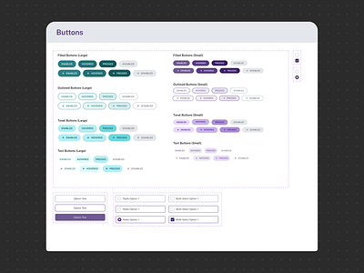 Buttons for Design System app branding design design system figma ui website