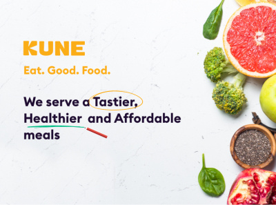 Kune Food Redesign advertisment branding design illustration landing page ui xd
