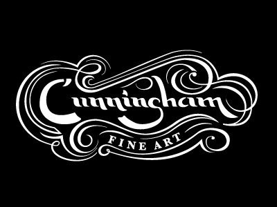 Cunningham Logo curves lettering logo