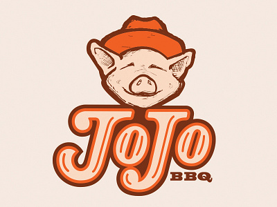 JoJo BBQ bbq lettering logo orange southern type typography