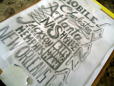 Sketch for New Print lettering print sketch