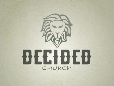 Decided Logo church decided gray green lion