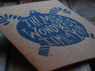 Most Wonderful Time of Year blue cards christmas handmade lettering print printed