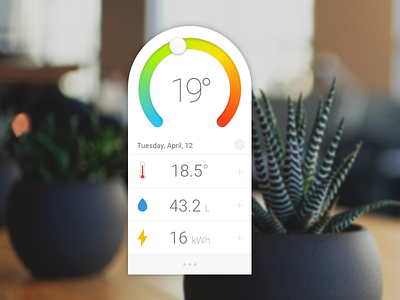 Home Monitoring color dailyui dashboard ecology energy gradient home litres monitoring thermometer widget